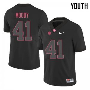 NCAA Youth Alabama Crimson Tide #41 Jaylen Moody Stitched College 2018 Nike Authentic Black Football Jersey NB17O15PX